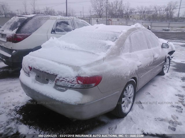 KMHFC46F08A272635 - 2008 HYUNDAI AZERA SE/LIMITED TAN photo 4