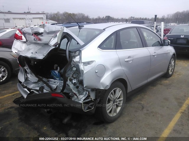 1FAHP3H26CL317022 - 2012 FORD FOCUS SEL SILVER photo 4