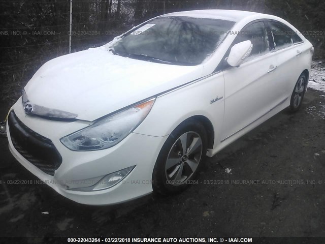 KMHEC4A40BA010882 - 2011 HYUNDAI SONATA HYBRID WHITE photo 2