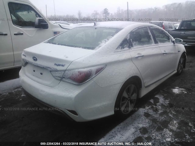 KMHEC4A40BA010882 - 2011 HYUNDAI SONATA HYBRID WHITE photo 4