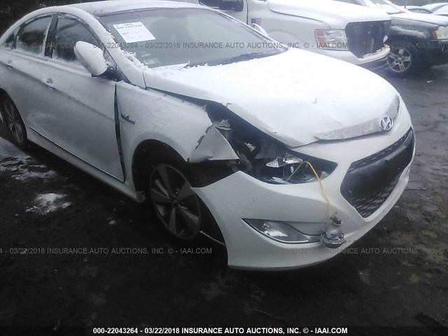 KMHEC4A40BA010882 - 2011 HYUNDAI SONATA HYBRID WHITE photo 6