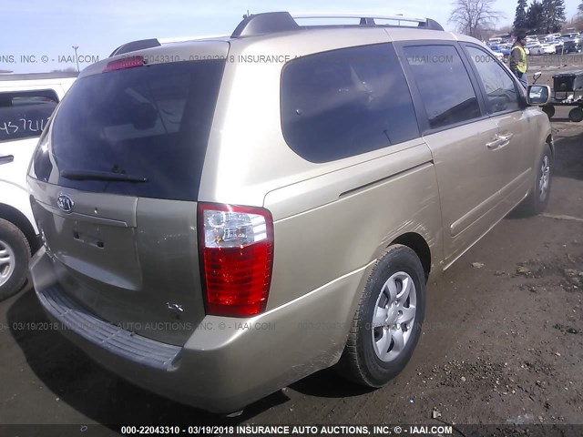 KNDMB233X66019464 - 2006 KIA SEDONA EX/LX GOLD photo 4