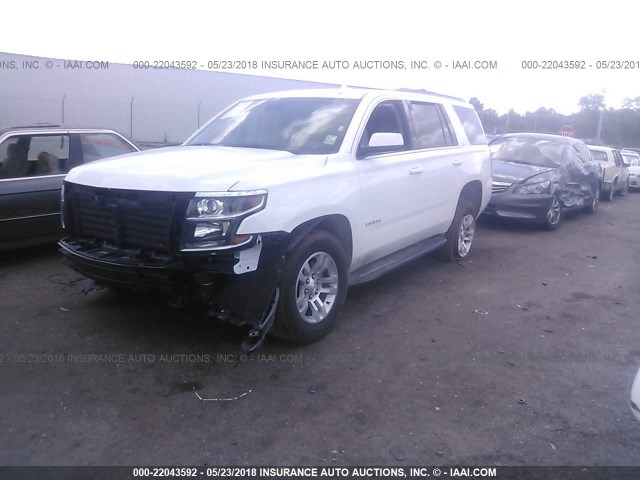 1GNSCBKCXJR115258 - 2018 CHEVROLET TAHOE C1500 LT WHITE photo 2