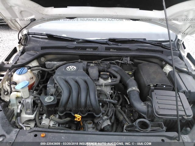 3VW2K7AJ9BM305819 - 2011 VOLKSWAGEN JETTA S 白色 照片 10