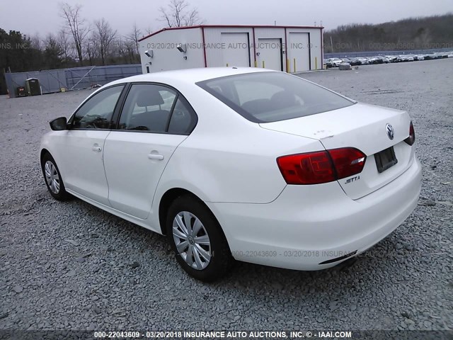 3VW2K7AJ9BM305819 - 2011 VOLKSWAGEN JETTA S WHITE photo 3