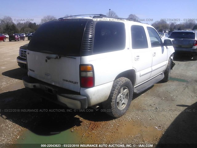 1GNEK13Z74R137784 - 2004 CHEVROLET TAHOE K1500 WHITE photo 4