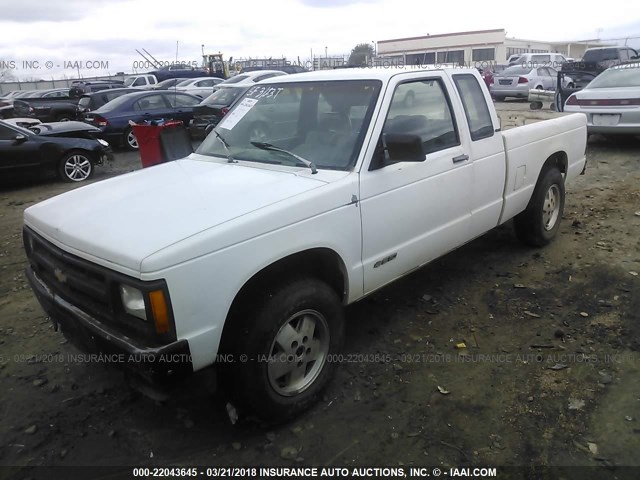 1GCCT19Z4P0171212 - 1993 CHEVROLET S TRUCK S10 WHITE photo 2