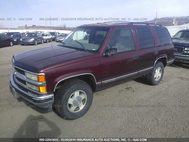 1GNEK13R6XJ443054 - 1999 CHEVROLET TAHOE K1500 BURGUNDY photo 2