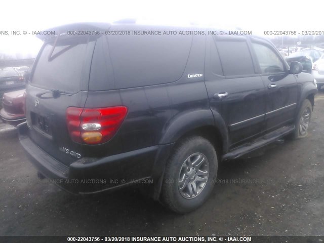 5TDBT48A33S170374 - 2003 TOYOTA SEQUOIA LIMITED BLACK photo 4