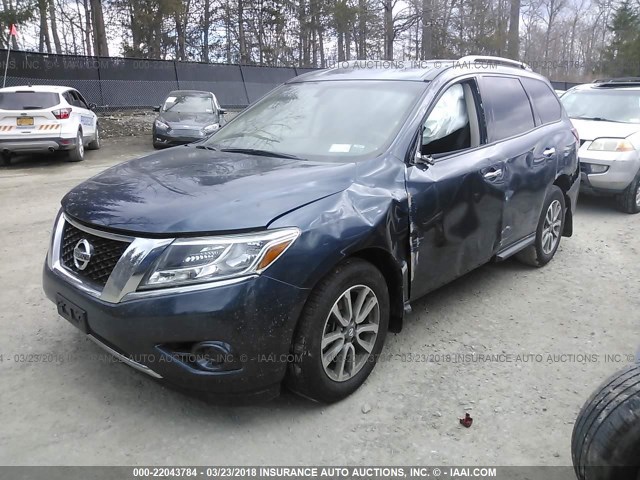 5N1AR2MMXEC680686 - 2014 NISSAN PATHFINDER S/SV/SL/PLATINUM Navy photo 2