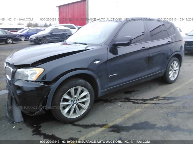 5UXWX9C52D0A21327 - 2013 BMW X3 XDRIVE28I BLACK photo 2