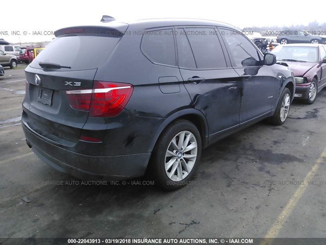 5UXWX9C52D0A21327 - 2013 BMW X3 XDRIVE28I BLACK photo 4