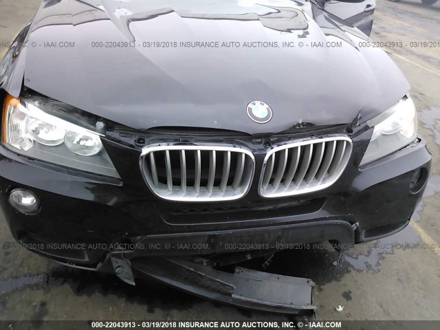 5UXWX9C52D0A21327 - 2013 BMW X3 XDRIVE28I BLACK photo 6