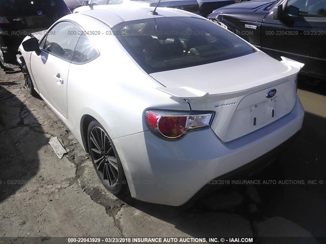 JF1ZCAC11E9605548 - 2014 SUBARU BRZ 2.0 LIMITED WHITE photo 3