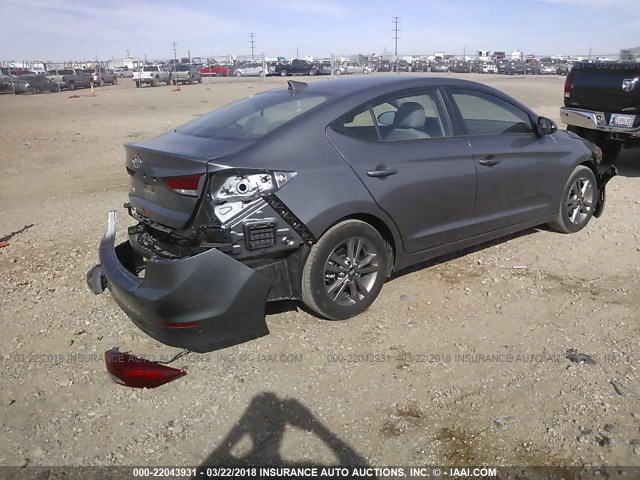 5NPD84LF5JH256236 - 2018 HYUNDAI ELANTRA SEL/VALUE/LIMITED GRAY photo 4