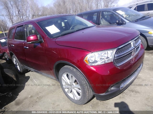 1C4RDJDG3DC695796 - 2013 DODGE DURANGO CREW MAROON photo 1