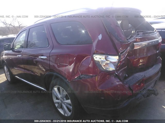 1C4RDJDG3DC695796 - 2013 DODGE DURANGO CREW MAROON photo 3