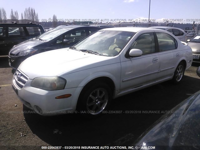 JN1DA31D62T417306 - 2002 NISSAN MAXIMA GLE/GXE/SE WHITE photo 2