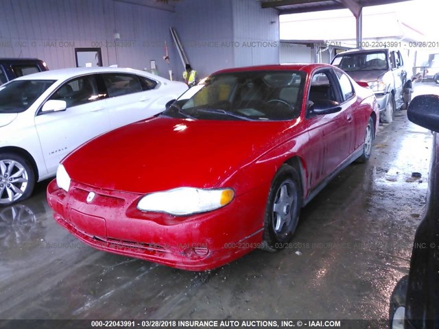 2G1WW12E859287777 - 2005 CHEVROLET MONTE CARLO LS წითელი ფოტო 2