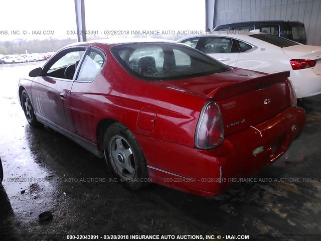 2G1WW12E859287777 - 2005 CHEVROLET MONTE CARLO LS წითელი ფოტო 3