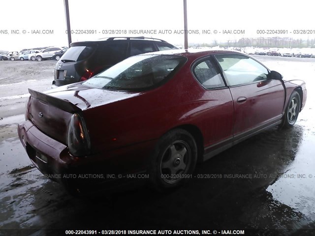 2G1WW12E859287777 - 2005 CHEVROLET MONTE CARLO LS წითელი ფოტო 4