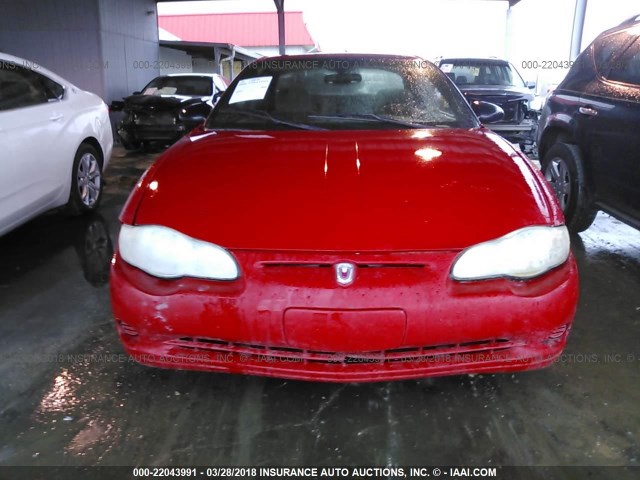 2G1WW12E859287777 - 2005 CHEVROLET MONTE CARLO LS წითელი ფოტო 6