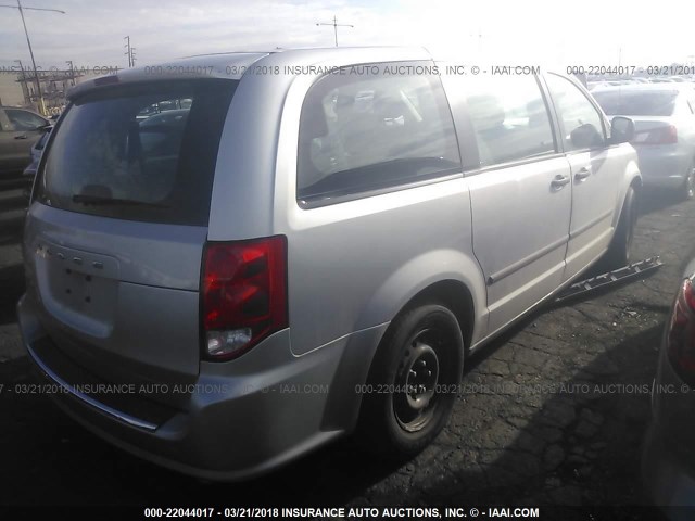 2C4RDGBG1CR268306 - 2012 DODGE GRAND CARAVAN SE SILVER photo 4