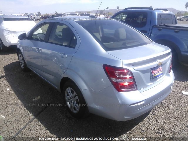 1G1JB5SH0J4112525 - 2018 CHEVROLET SONIC LS 蓝色 照片 3