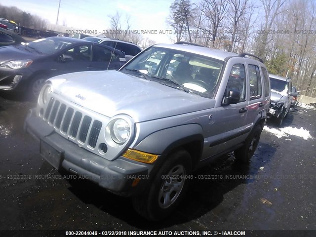 1J4GL48K46W168002 - 2006 JEEP LIBERTY SPORT SILVER photo 2