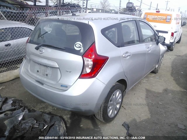 3N1CE2CP6FL418466 - 2015 NISSAN VERSA NOTE S/S PLUS/SV/SL/SR SILVER photo 4
