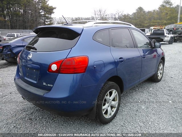 JN8AS58V28W128118 - 2008 NISSAN ROGUE S/SL BLUE photo 4