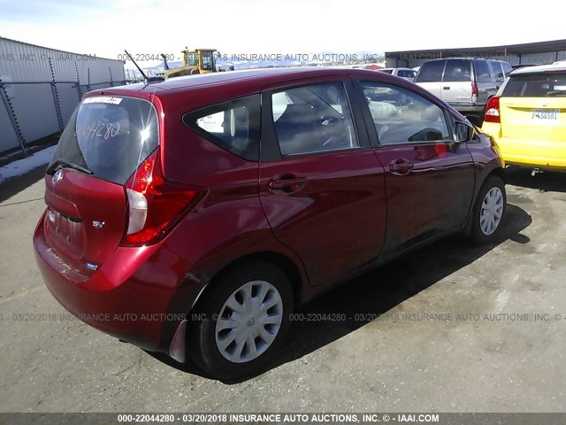 3N1CE2CP9GL396545 - 2016 NISSAN VERSA NOTE S/S PLUS/SV/SL/SR RED photo 4