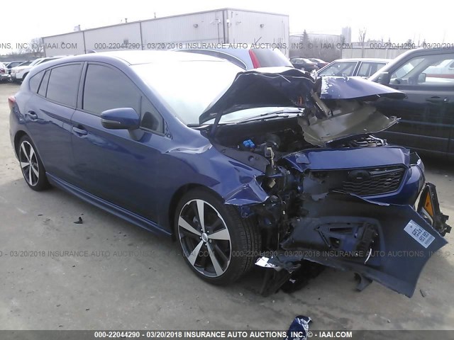 4S3GTAK67H3727997 - 2017 SUBARU IMPREZA SPORT BLUE photo 1