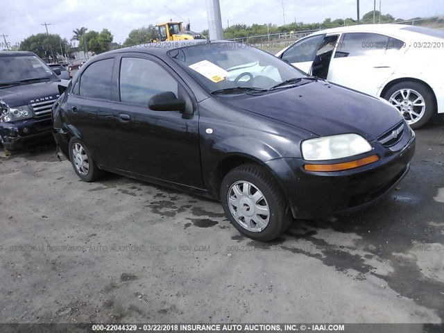KL1TD52625B348143 - 2005 CHEVROLET AVEO LS BLACK photo 1