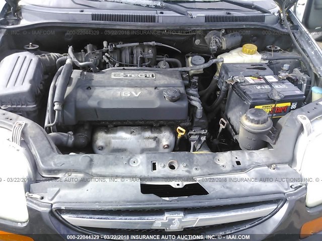 KL1TD52625B348143 - 2005 CHEVROLET AVEO LS BLACK photo 10