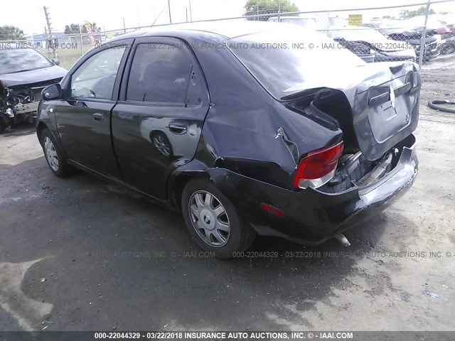 KL1TD52625B348143 - 2005 CHEVROLET AVEO LS BLACK photo 3