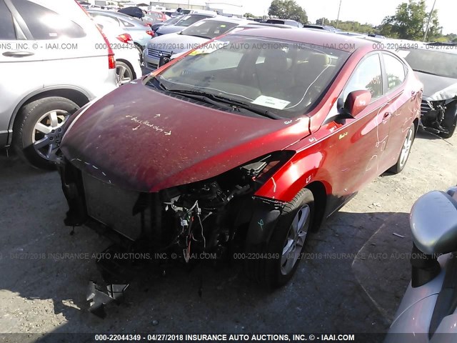 KMHDH4AE6DU487503 - 2013 HYUNDAI ELANTRA GLS/LIMITED RED photo 2