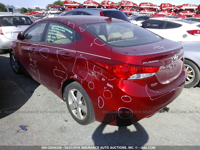 KMHDH4AE6DU487503 - 2013 HYUNDAI ELANTRA GLS/LIMITED RED photo 3