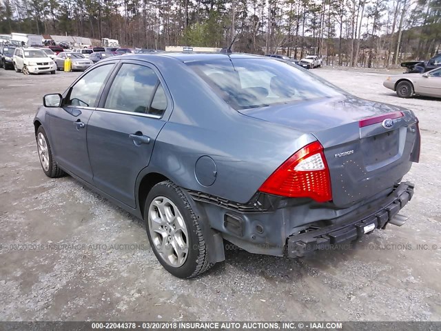 3FAHP0HA7BR301255 - 2011 FORD FUSION SE BLUE photo 3