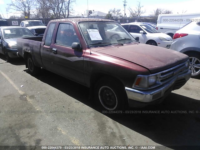 JT4VN93DXM5022221 - 1991 TOYOTA PICKUP 1/2 TON EX LNG WHLBSE DLX RED photo 1