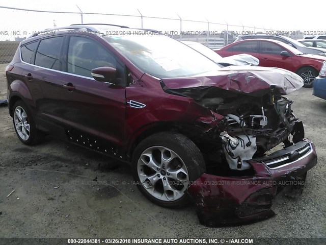 1FMCU0J97DUA57515 - 2013 FORD ESCAPE TITANIUM RED photo 1