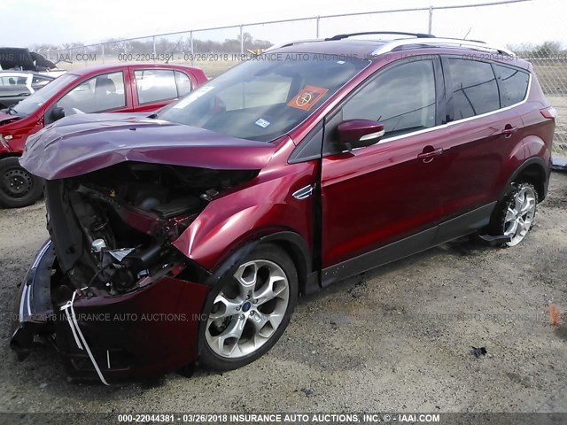 1FMCU0J97DUA57515 - 2013 FORD ESCAPE TITANIUM RED photo 2