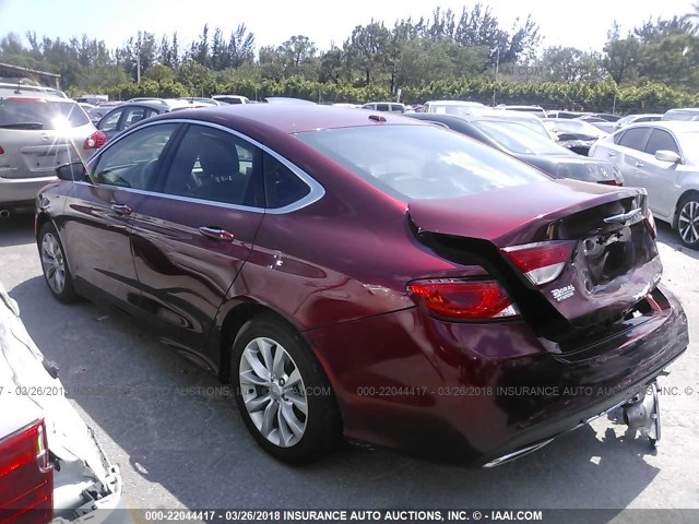 1C3CCCCG4FN517218 - 2015 CHRYSLER 200 C BURGUNDY photo 3