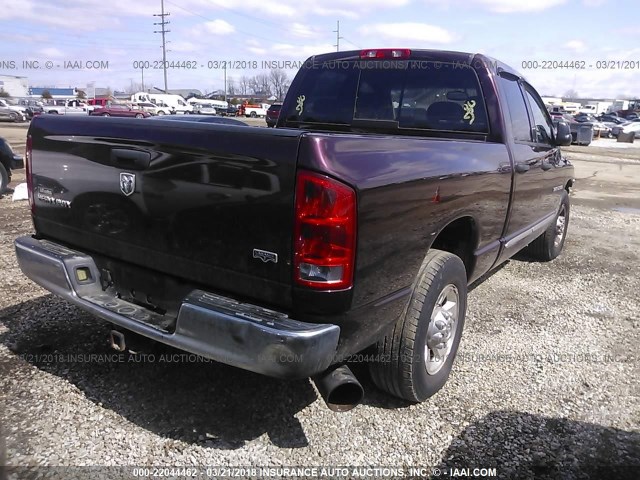 3D7KR28C25G724953 - 2005 DODGE RAM 2500 ST/SLT BURGUNDY photo 4