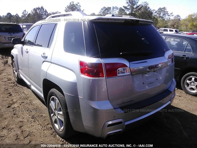 2GKALUEK8F6181091 - 2015 GMC TERRAIN DENALI SILVER photo 3