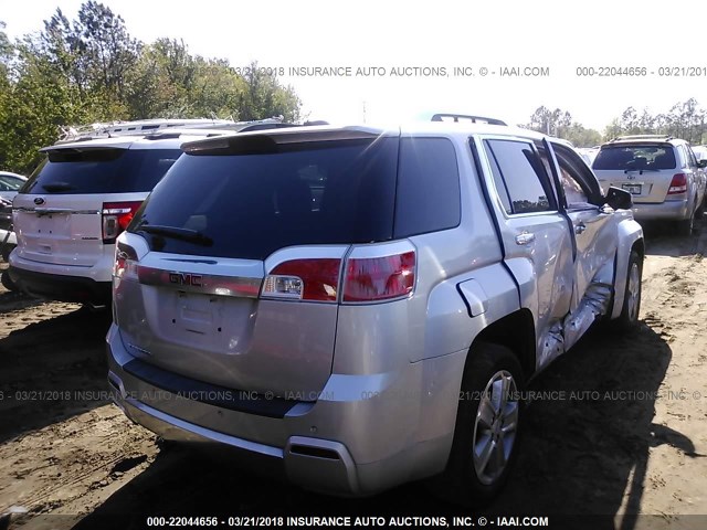 2GKALUEK8F6181091 - 2015 GMC TERRAIN DENALI SILVER photo 4