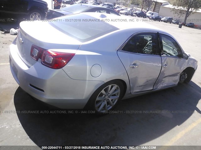 1G11H5SL3EF229738 - 2014 CHEVROLET MALIBU LTZ 银色 照片 4