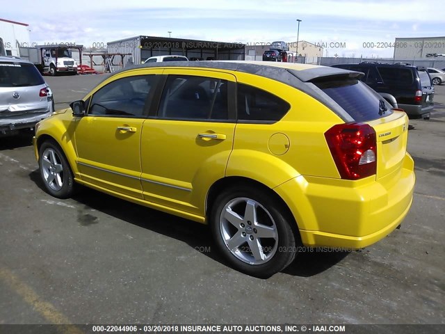 1B3HE78K47D581543 - 2007 DODGE CALIBER R/T YELLOW photo 3