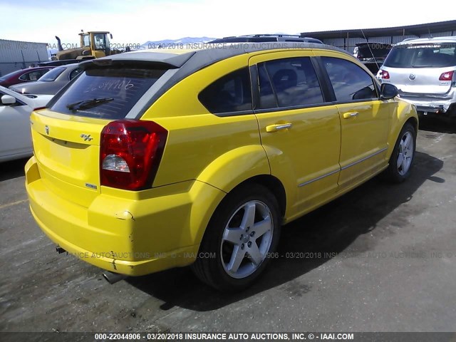 1B3HE78K47D581543 - 2007 DODGE CALIBER R/T YELLOW photo 4