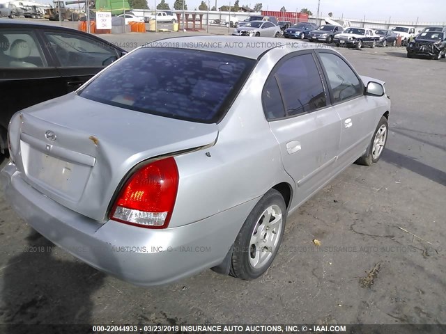 KMHDN45D52U377274 - 2002 HYUNDAI ELANTRA GLS/GT SILVER photo 4